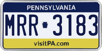 PA license plate MRR3183