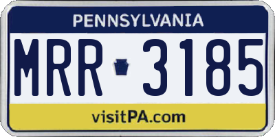 PA license plate MRR3185