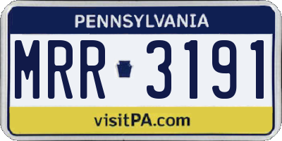 PA license plate MRR3191