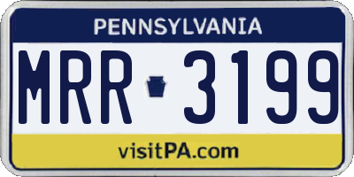 PA license plate MRR3199