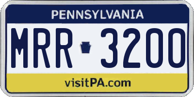 PA license plate MRR3200