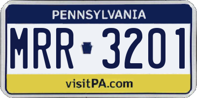 PA license plate MRR3201