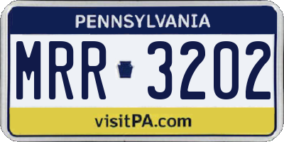 PA license plate MRR3202