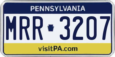 PA license plate MRR3207