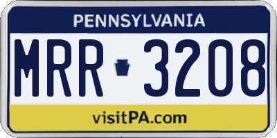 PA license plate MRR3208