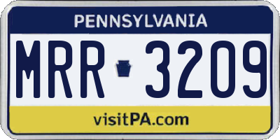 PA license plate MRR3209