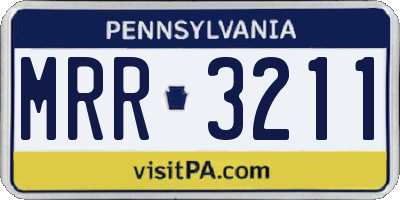 PA license plate MRR3211