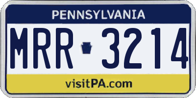 PA license plate MRR3214
