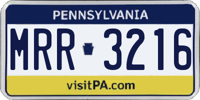 PA license plate MRR3216