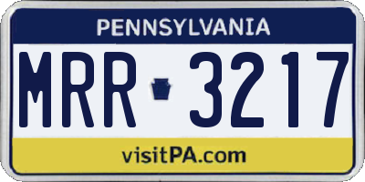 PA license plate MRR3217