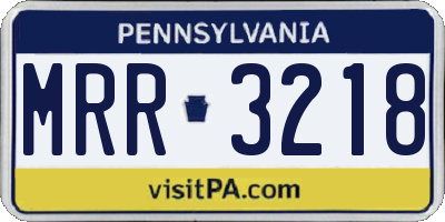 PA license plate MRR3218