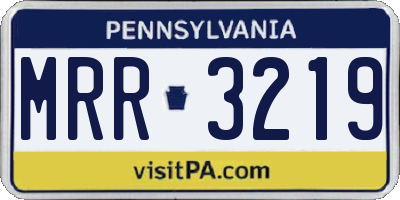 PA license plate MRR3219