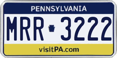 PA license plate MRR3222