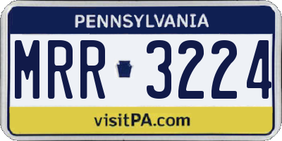 PA license plate MRR3224