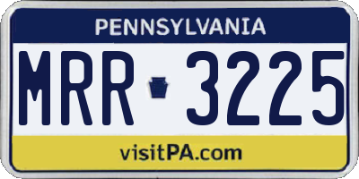PA license plate MRR3225