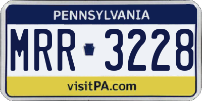 PA license plate MRR3228