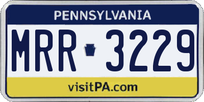 PA license plate MRR3229