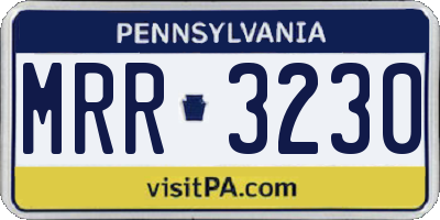 PA license plate MRR3230