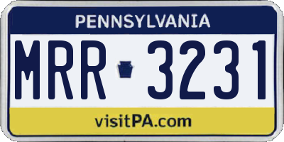 PA license plate MRR3231