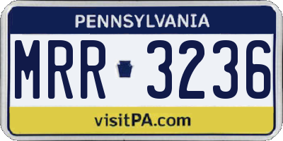 PA license plate MRR3236