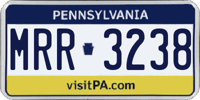 PA license plate MRR3238
