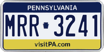 PA license plate MRR3241