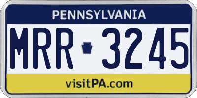 PA license plate MRR3245