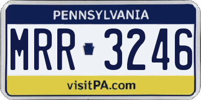 PA license plate MRR3246