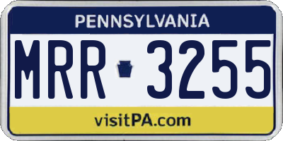 PA license plate MRR3255