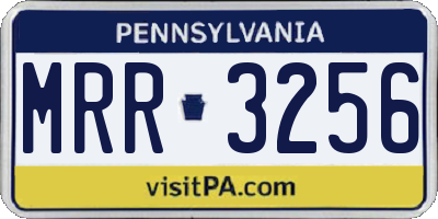 PA license plate MRR3256