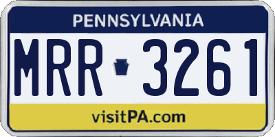 PA license plate MRR3261