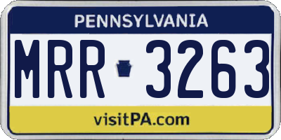 PA license plate MRR3263