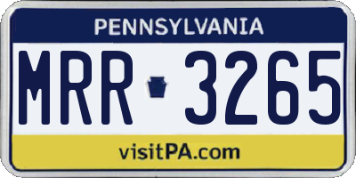 PA license plate MRR3265