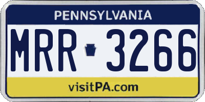 PA license plate MRR3266