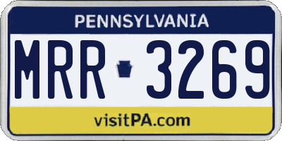 PA license plate MRR3269