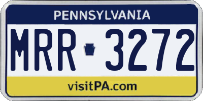 PA license plate MRR3272
