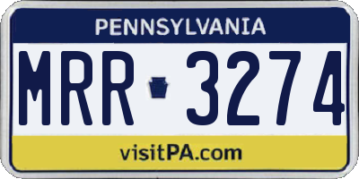 PA license plate MRR3274