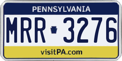 PA license plate MRR3276
