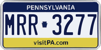 PA license plate MRR3277