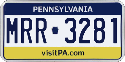 PA license plate MRR3281
