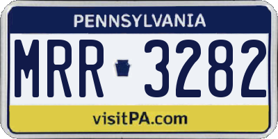 PA license plate MRR3282