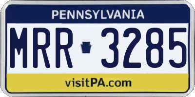PA license plate MRR3285