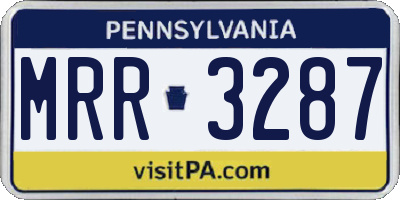 PA license plate MRR3287