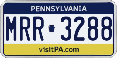 PA license plate MRR3288