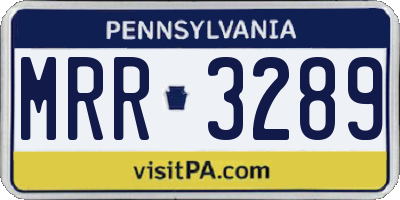 PA license plate MRR3289
