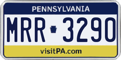 PA license plate MRR3290