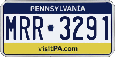 PA license plate MRR3291