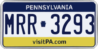 PA license plate MRR3293