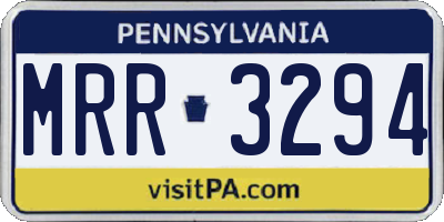 PA license plate MRR3294