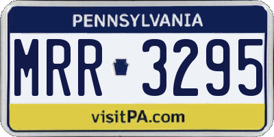 PA license plate MRR3295